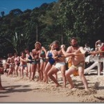 Tug of War Competition on beach in Rio de Janeiro, Brazil