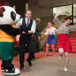 "Let's Swing & Hit That Jive" dancing with U of A mascots - GUBA and Patches