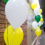 Balloons lined the brick walls as guests walked from the Tory Atrium into the Business Building. The balloons were a great way to connect the two spaces and carry on the theme of the event. They also helped to create a pathway for guests.