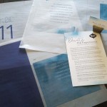 Special Event Rentals 'Planner of the Month' Display - Vellum Wraps, Programs and Name Cards